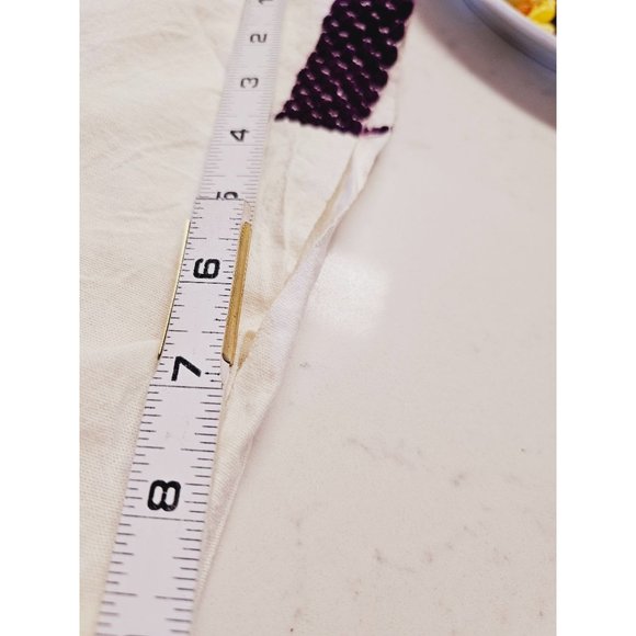 Hand Stitched and embroidered blouse size Medium white purple cotton - Picture 5 of 12